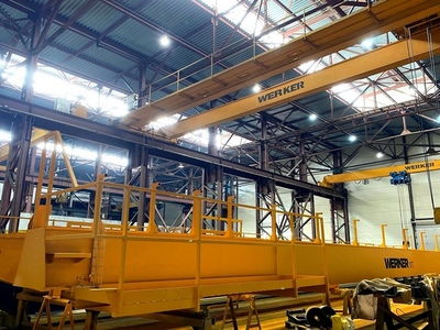 Кран мостовой двухбалочный г/п 10т. изготовлен и отгружен на цементный завод в Краснодарском крае